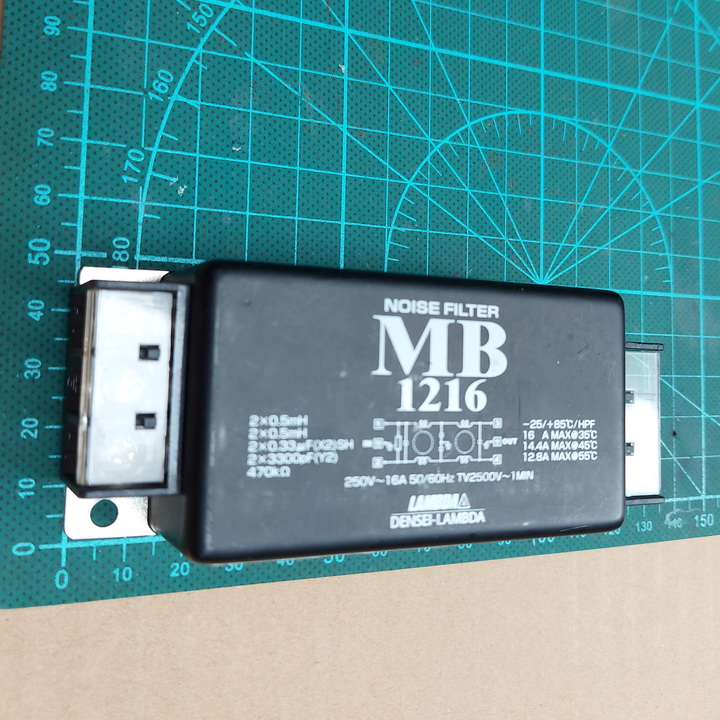 Lọc nguồn noise filter DENSEI LAMBDA model MB-1216, 250V/16A.