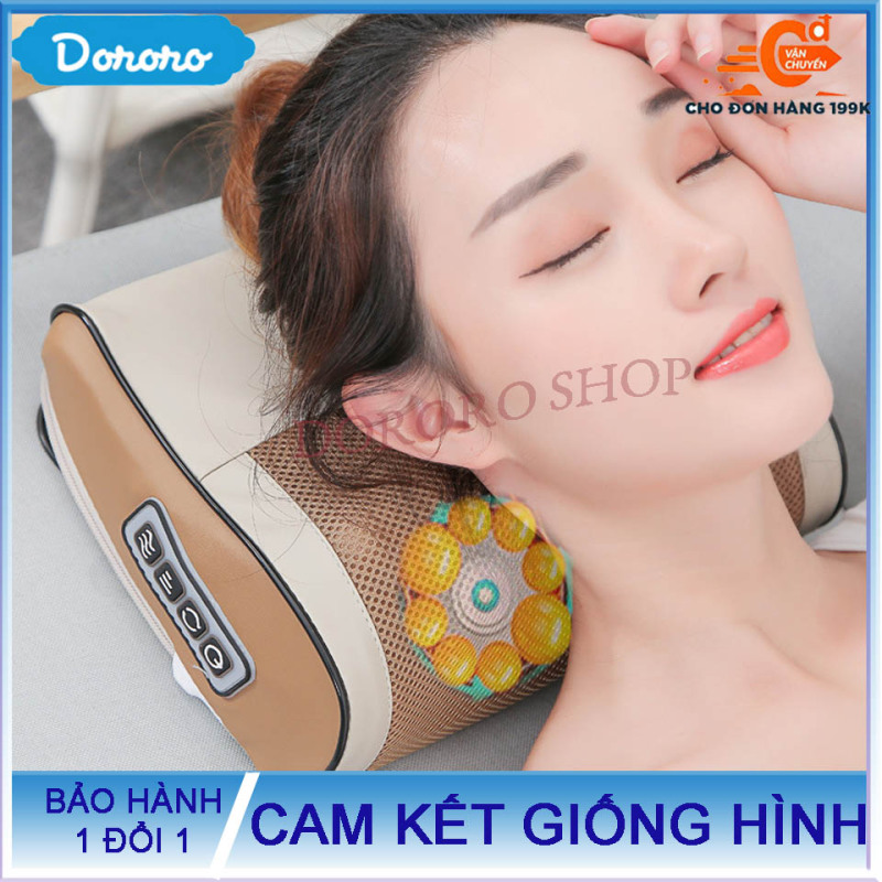 Gối massage cổ hồng ngoại đa năng 8D luxury - DORORO SHOP |TẠM BIỆT ĐAU NHỨC VAI GÁY, ĐAU LƯNG, MỎI CỔ NGAY HÔM NAY