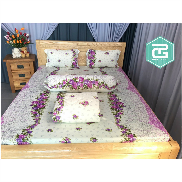 Bộ ga gối Thun Lạnh Hàn Quốc {4 món} 1m2 và 1m4 ( 1 ga bọc + 2 vỏ gối nằm + 1 vỏ gối ôm )