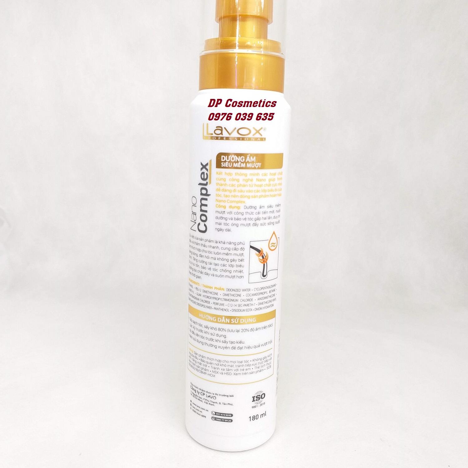 [HCM]Lavox DƯỠNG ẨM SIÊU MỀM MƯỢT NANO COMPLEX 180ml