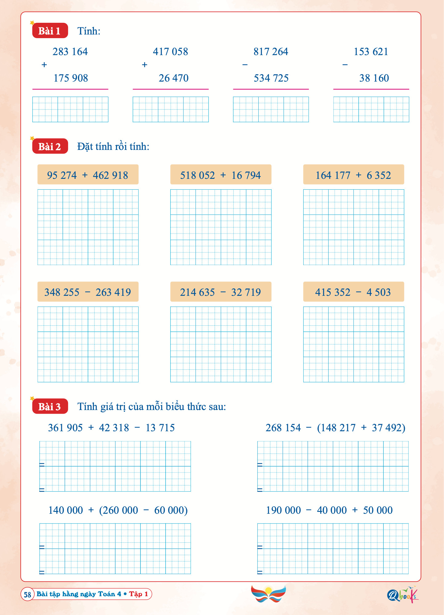 Sách - Bài Tập Hằng Ngày Toán Lớp 4 - học kì 1 - Cánh diều