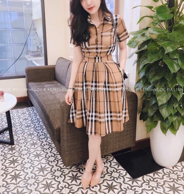 Set Bbr Sơ Mi Kẻ Mix Chân Váy Hot