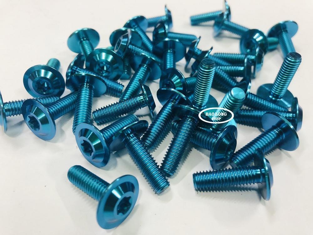 5 con Ốc Titan GR5 Đầu Dù 6li2 Xanh Lục Bảo (Titan 100% )
