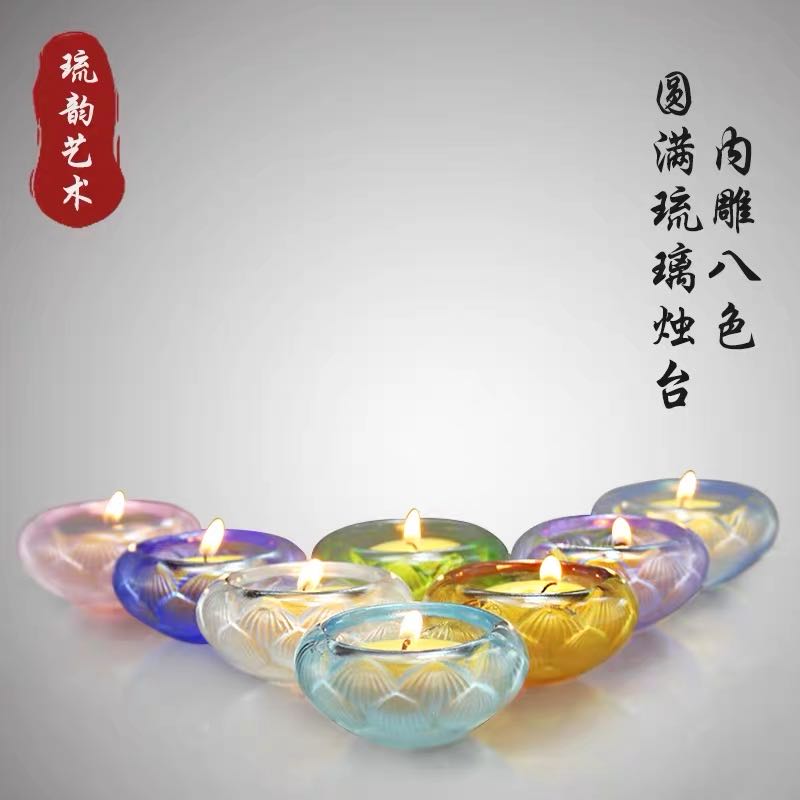 Đế nến hoa sen lưu ly nhỏ