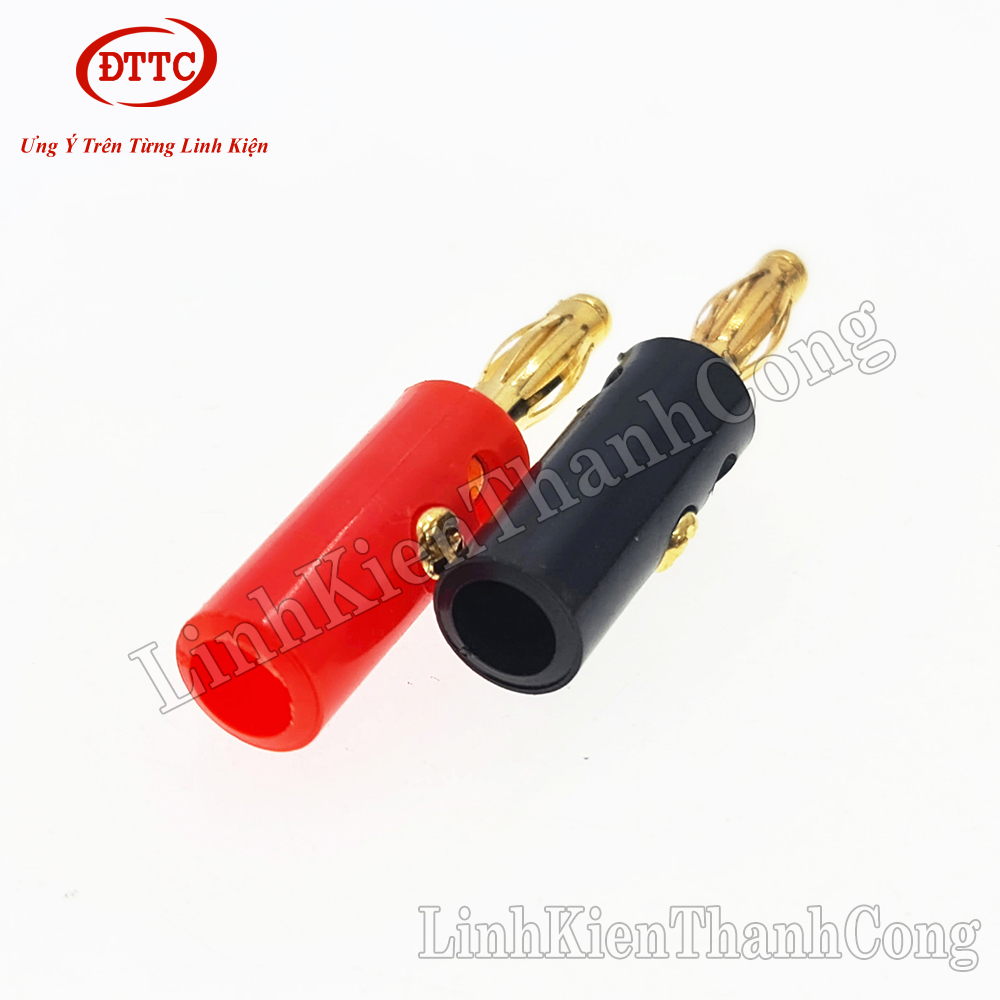 Jack Bắp Chuối 4mm Đực Mạ Vàng (Đỏ + Đen)