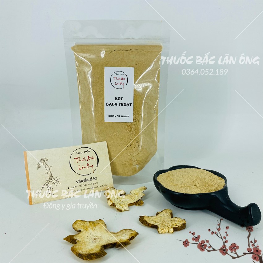 Bột bạch truật 100g, nguyên chất, thơm mịn, bột thảo mộc pha uống, đắp mặt, làm đẹp - Lãn Ông