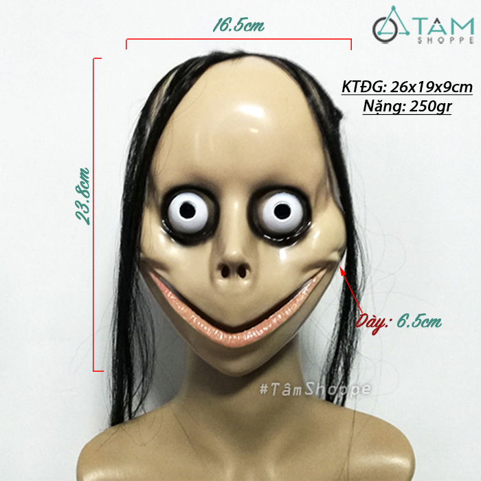 Mặt nạ Momo tóc dài kinh dị HLW-MN-84