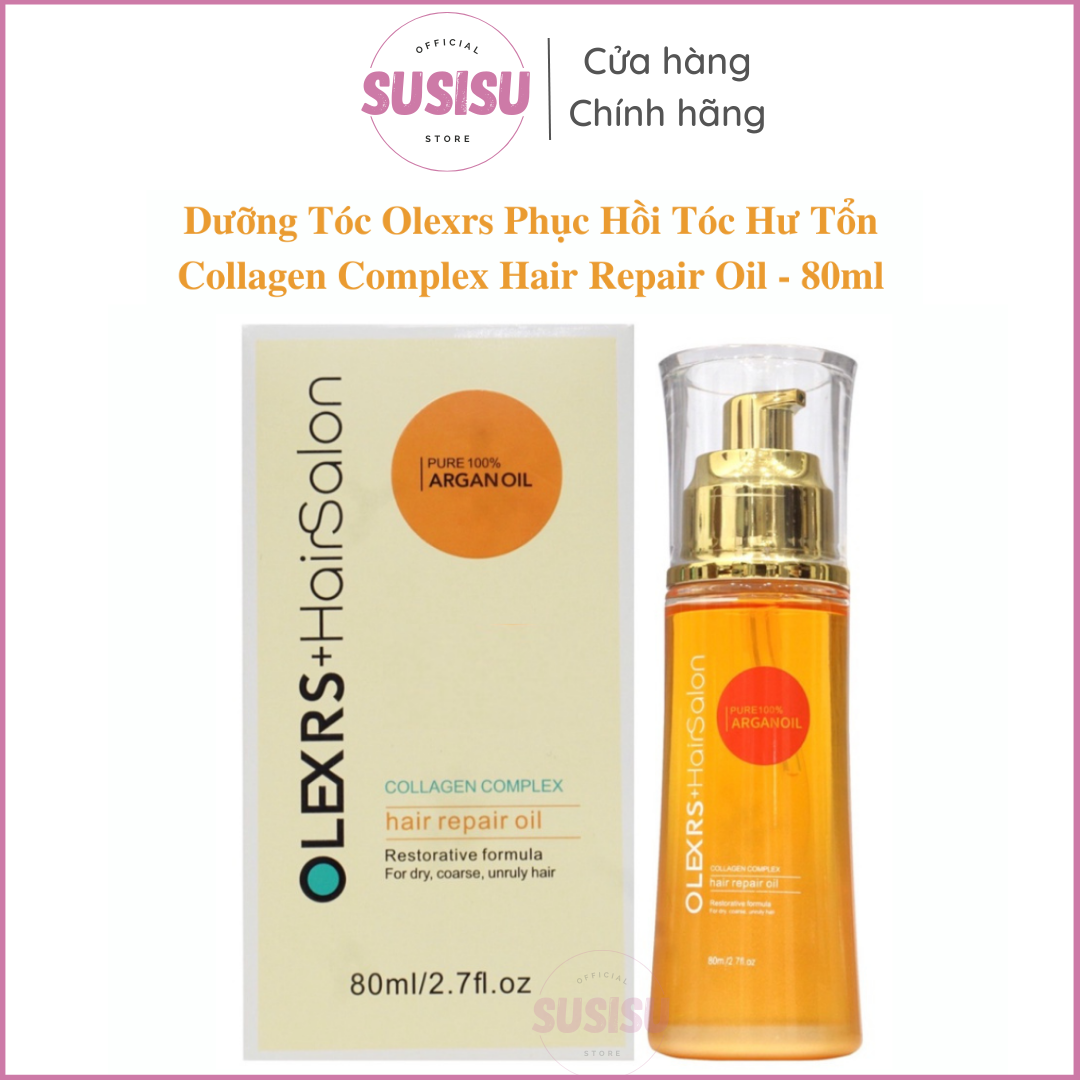 Tinh dầu dưỡng tóc olexrs + hairsalon collagen complex hair repair oil 80ml| serum dưỡng tóc, phục hồi tóc olexrs
