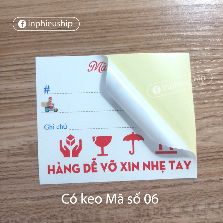 Phiếu ghi mã vận đơn có keo 100 tờ (MS06)