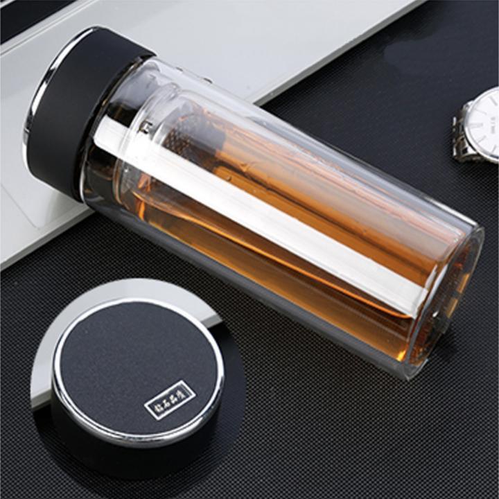 Smart1688 - bình thủy tinh giữ nhiệt 2 lớp 400ml 304sus