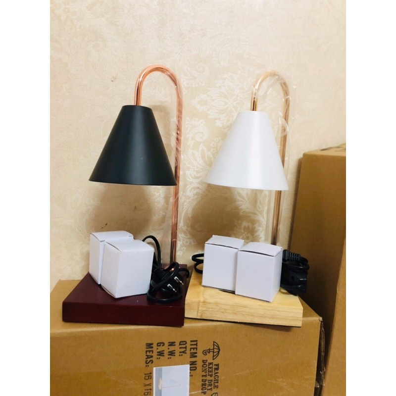 Đèn đốt nến đế gỗ