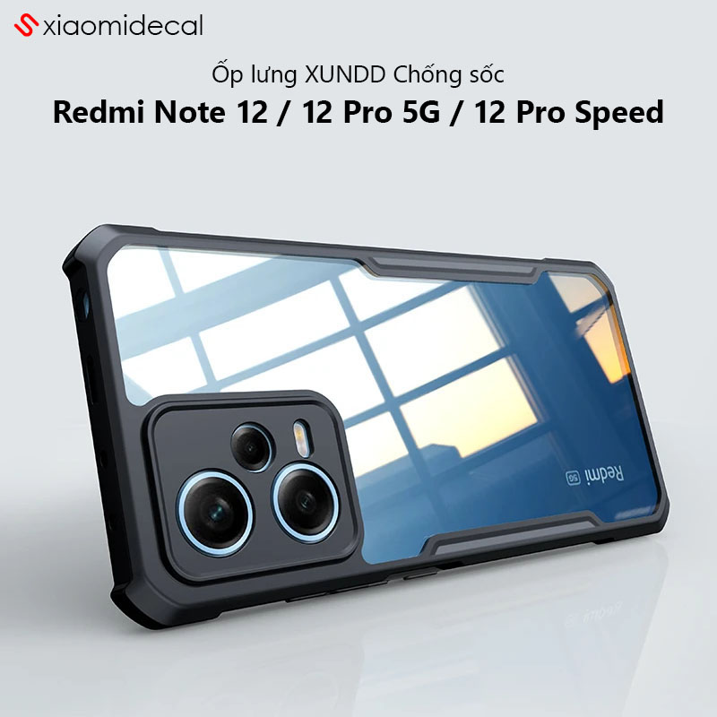Ốp lưng xundd redmi note 12 4g / 5g / note 12 turbo / 12 pro 5g / 12 pro speed edition mặt lưng trong, viền tpu, chống sốc