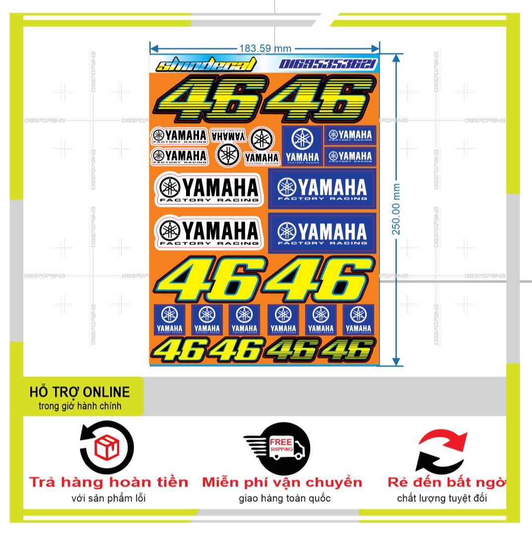 LOGO STICKER 46 DÁN XE MÁY M49