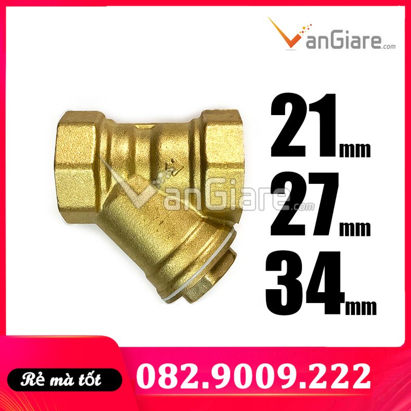 Van y lọc 21 27 34 (lọc rác ống nước) đồng thau