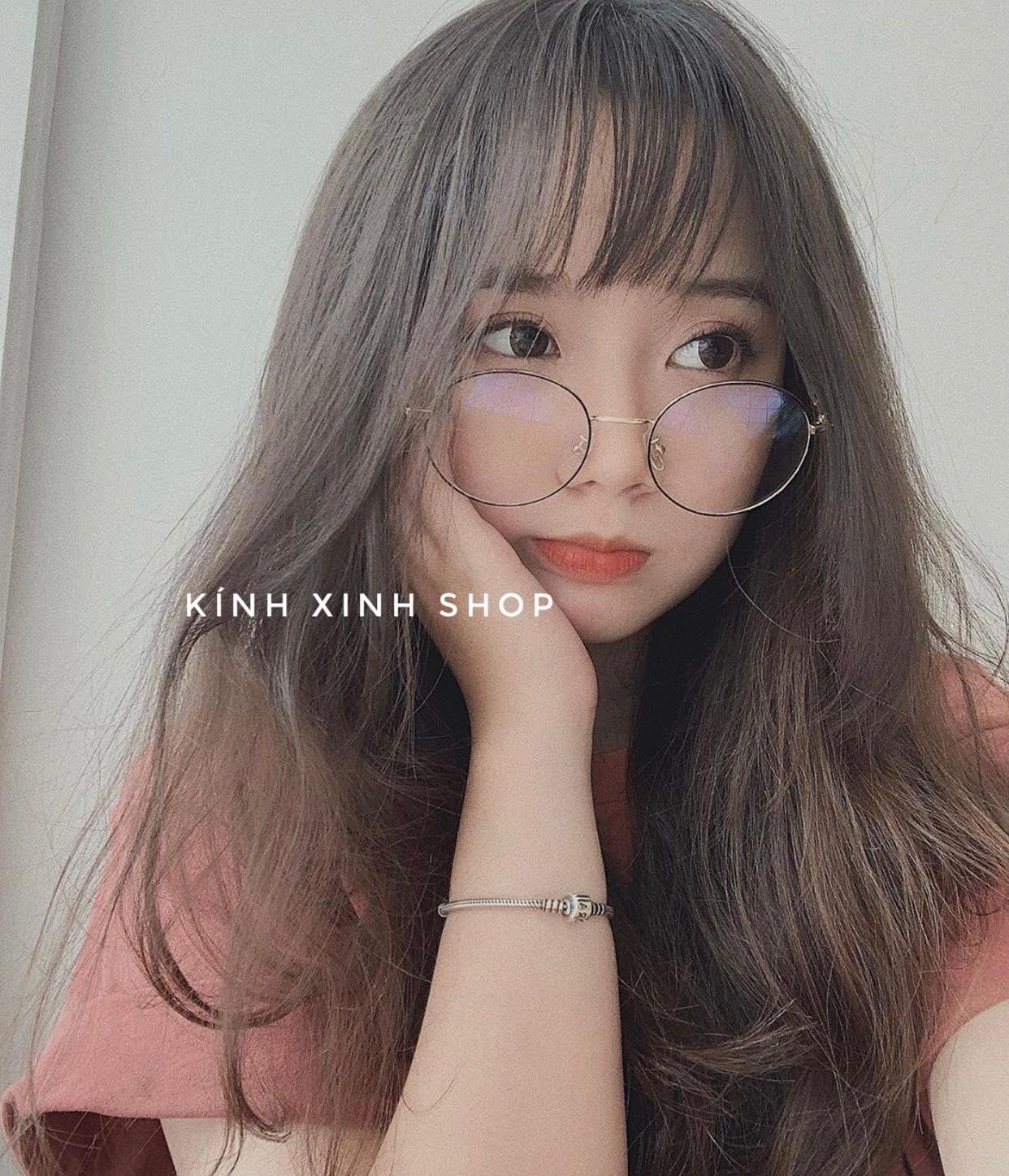 Kính gọng Mắt tròn REN KOREA  Kim loại đuôi nhọn cao cấp (Nhiều màu)