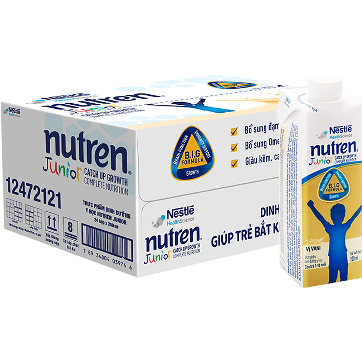 [Date 12.2024] Thùng 24 hộp Sữa Nutren pha sẵn hộp 200ml