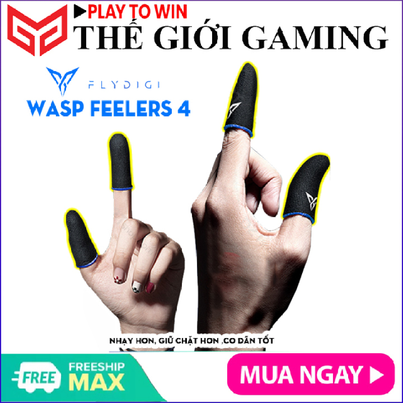 [ THẾ HỆ 4 ] Flydigi Wasp Feelers 4 Găng tay chơi game Mobile siêu nhạy, siêu co dãn, siêu mỏng nhẹ như chơi tay trần, Bao tay chơi Game, Ngón tay chơi game - Hãng phân phối chính thức