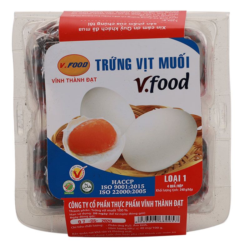 [GIÁ CỰC TỐT] Trứng vịt muối - Vĩnh Thành Đạt (4 Quả/Hộp)