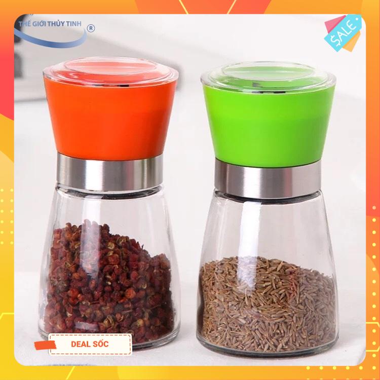 Combo 2 hũ xay hạt tiêu mini cầm tay tiện lợi màu ngẫu nhiên