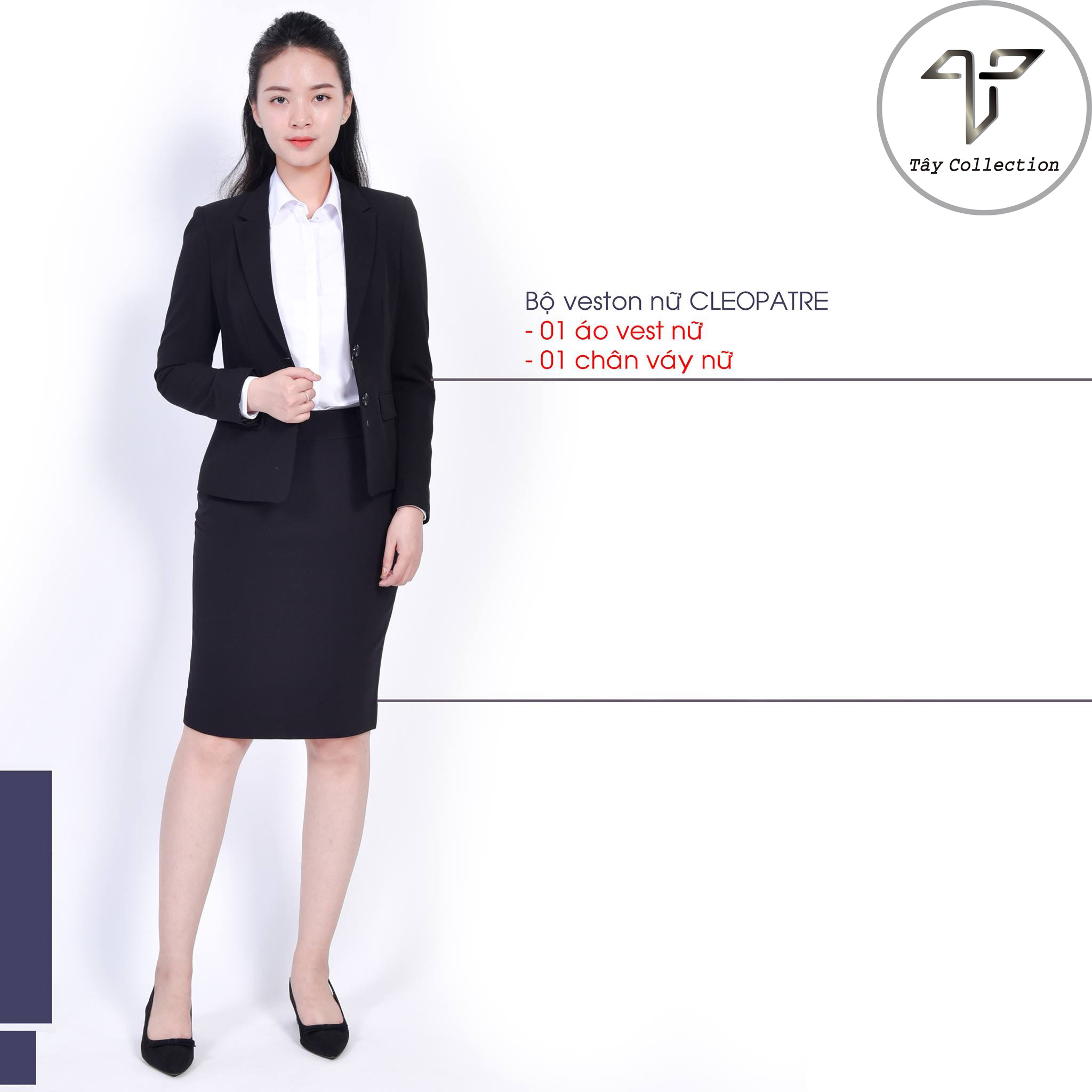Bộ vest chân váy công sở nữ 2 lớp cao cấp