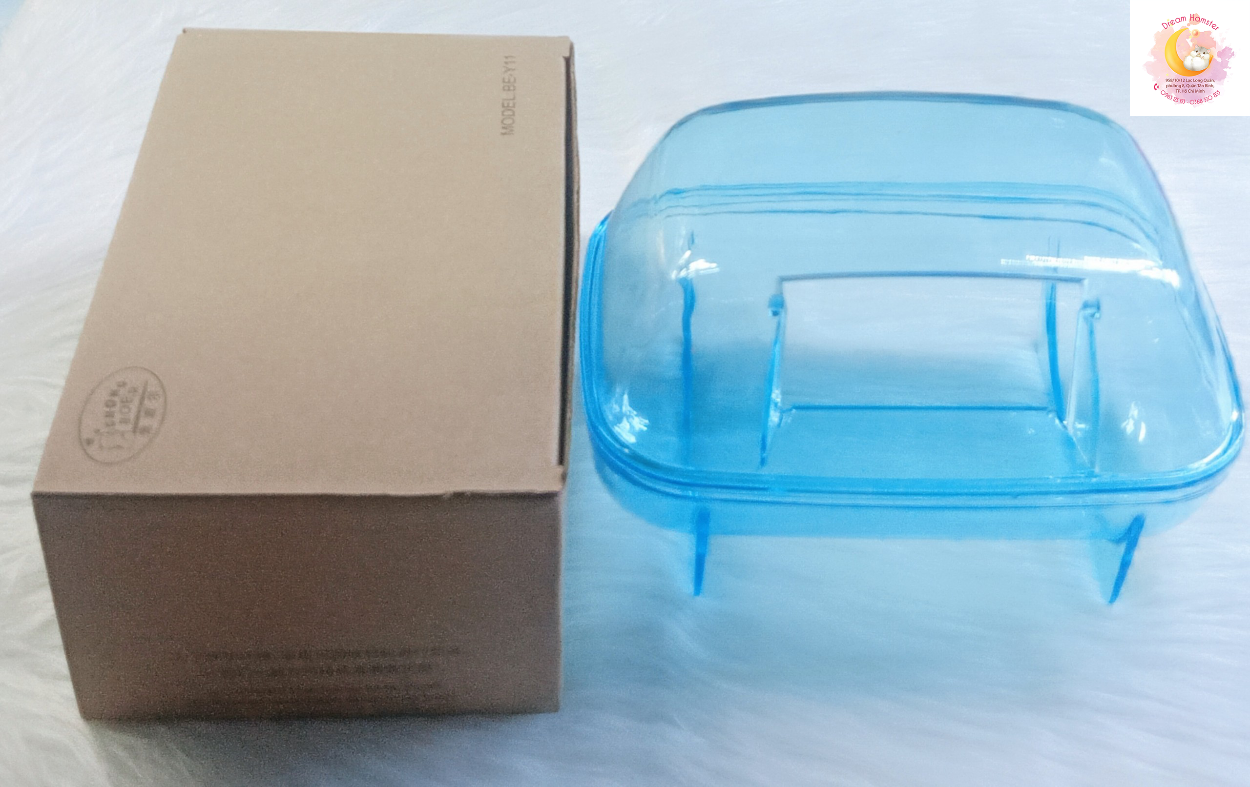 Nhà tắm mica vuông size đại cho hamster