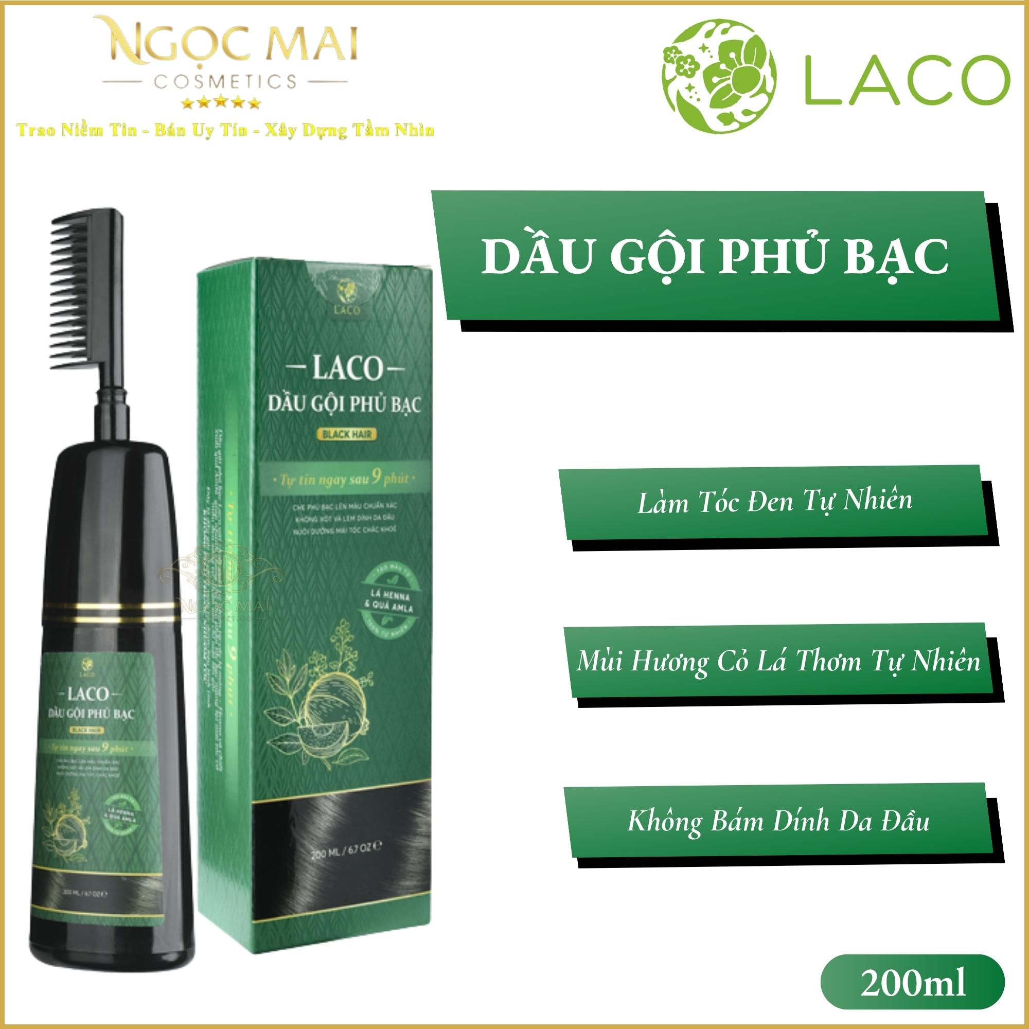 Dầu gội phủ bạc laco black hair , tóc đen tự nhiên, không dính da đầu