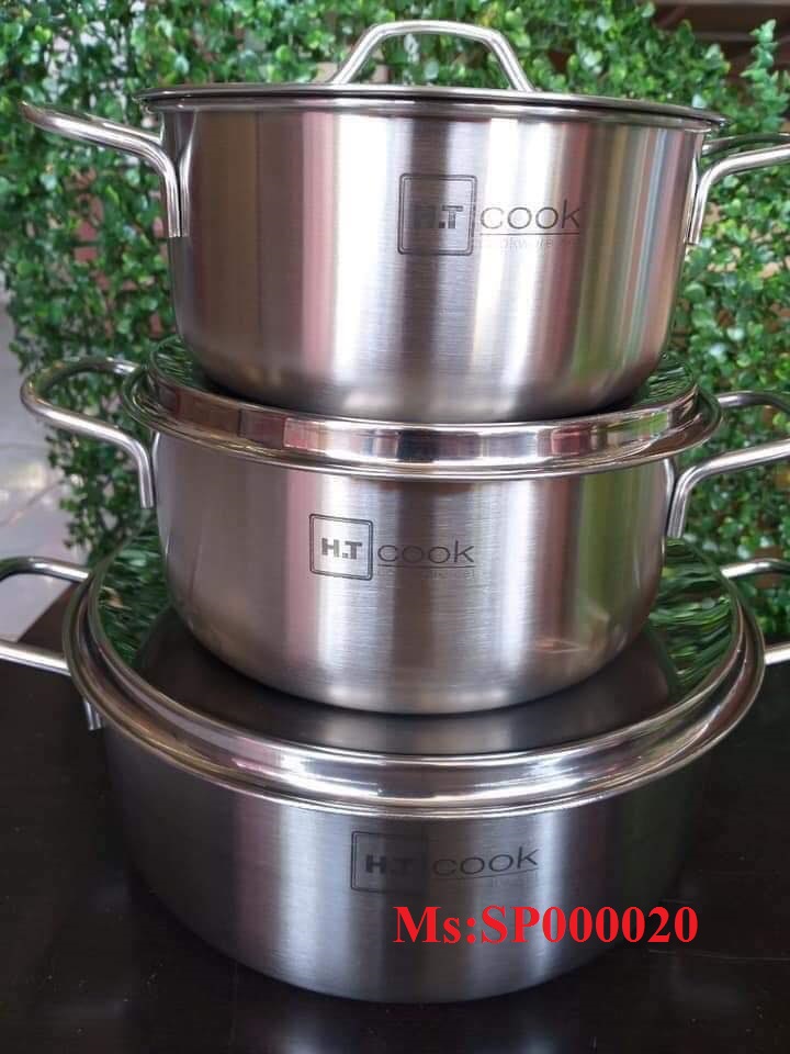 BỘ 3 NỒI HT.COOK INOX 430 CAO CẤP (HT-06DN)