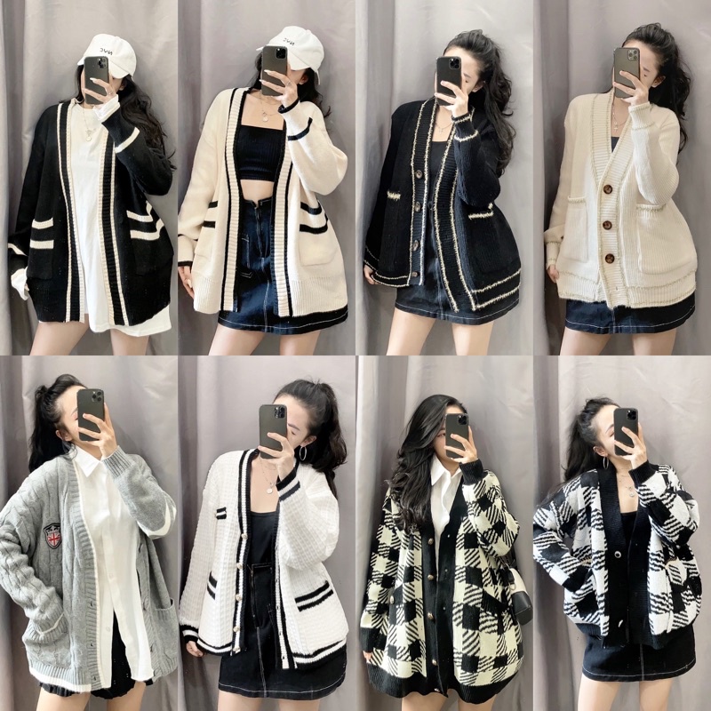 Áo khoác len cardigan hàng Qc(ảnh thật+video)