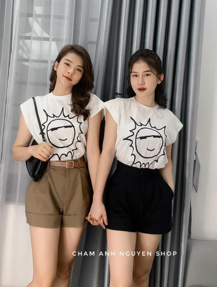 set bộ áo phông sát nách mặt trời
