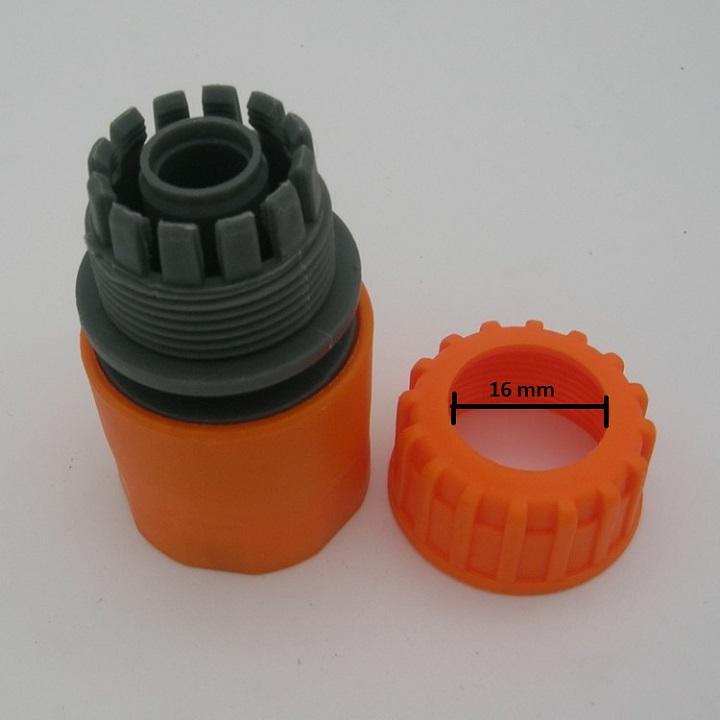 MÀU CAM. KHỚP NỐI ỐNG 16mm. BẰNG NHỰA. DÙNG NỐI ỐNG NƯỚC MỀM CÓ PHI 16mm. 557