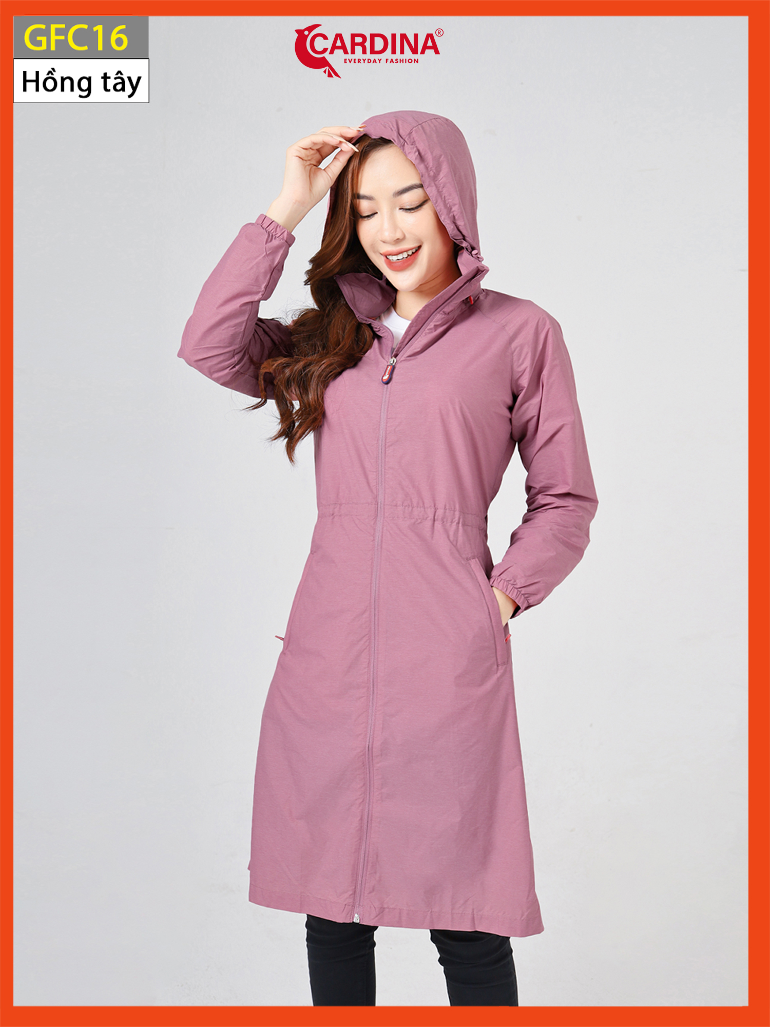 Áo Khoác Gió Nữ 𝐂𝐀𝐑𝐃𝐈𝐍𝐀  Chất Vải Gió Xước Mỏng 2 Lớp Lót Lưới Dáng Choàng Mỏng Nhẹ Cản Gió Chống Nước GFC