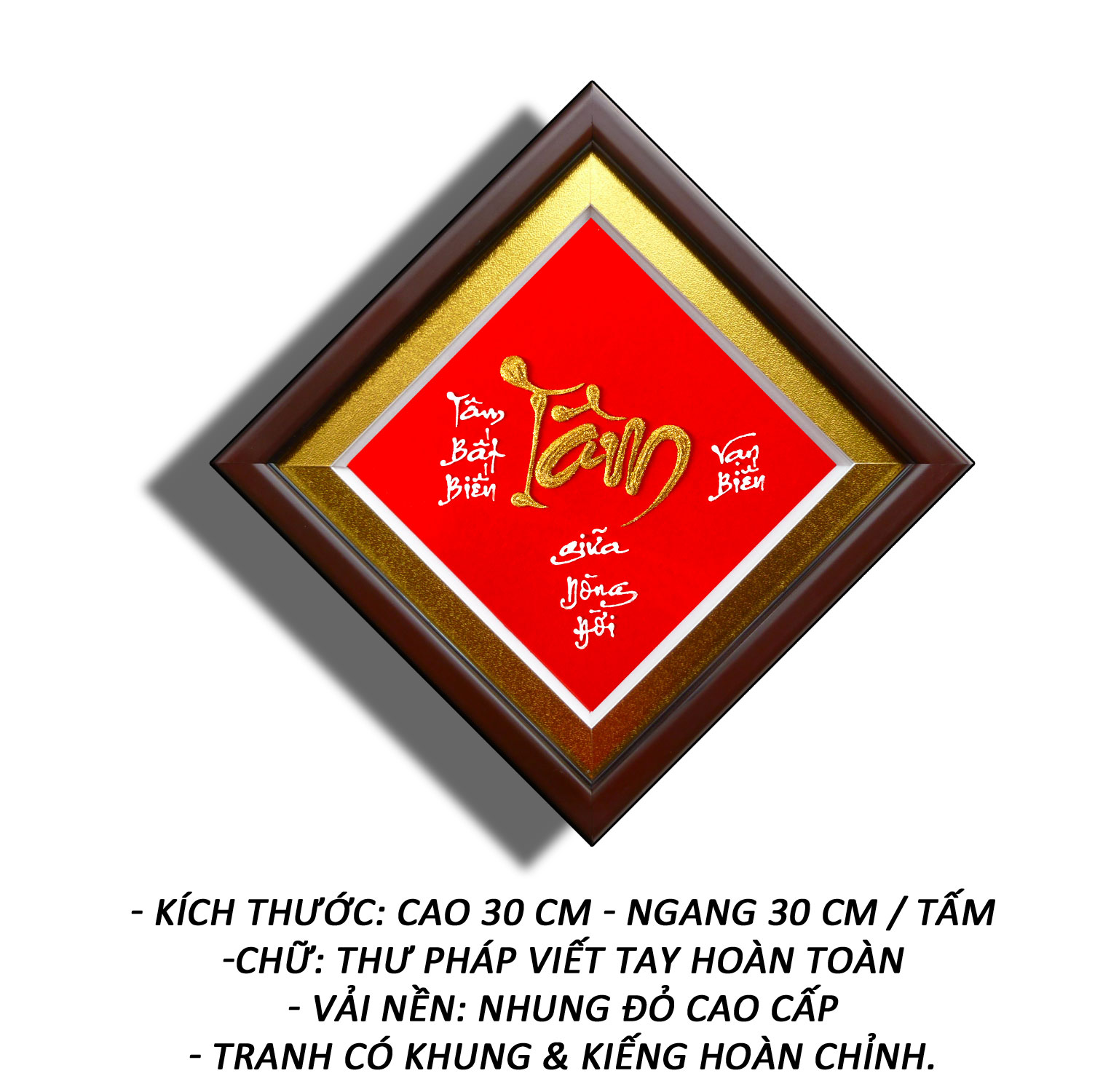 Tranh thư pháp VIẾT TAY-  CHỮ TÂM(...)