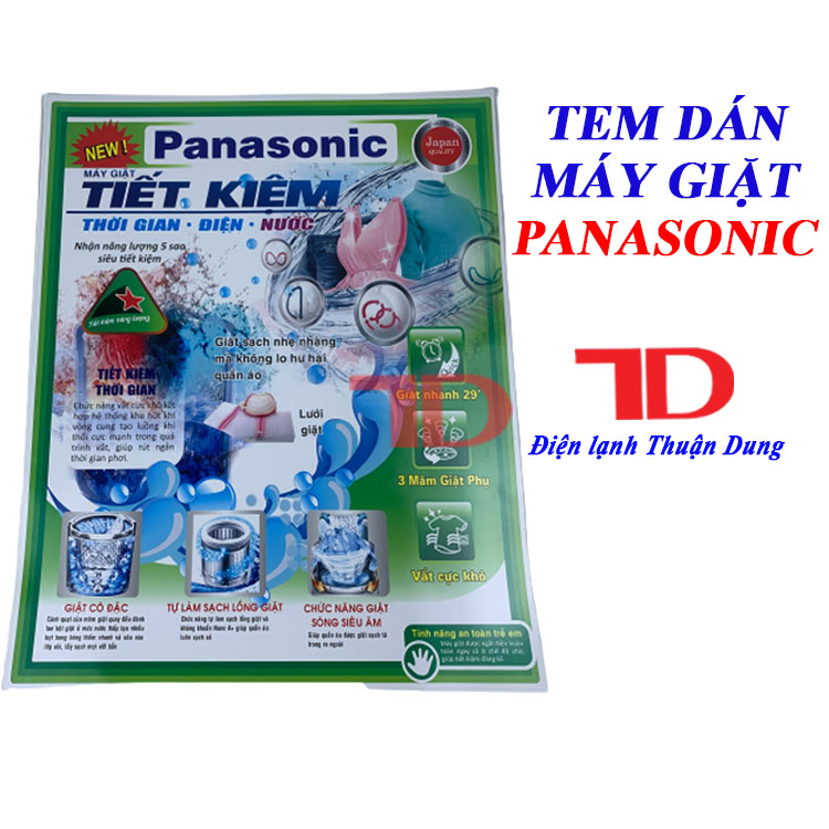 Tem dán máy giặt Panasonic, Tem máy giặt - Điện Lạnh Thuận Dung