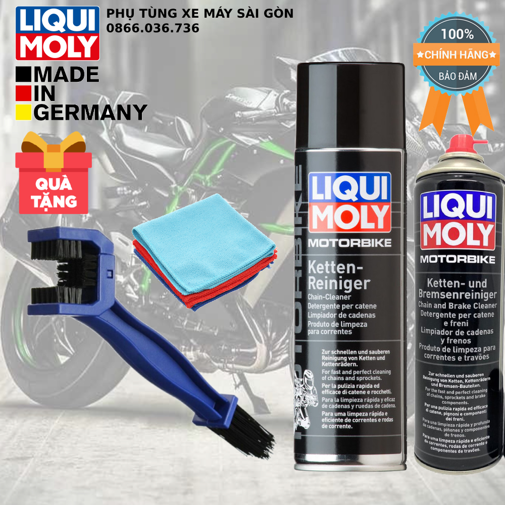 Rửa sên có phốt LIQUI MOLY 1602 500ml và bàn chải 3D