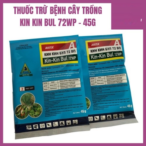 Thuốc trừ bệnh kin kin bul 72wp - 45g- trị nấm bệnh, thối nhũn, vàng lá ở cây trồng, hoa lan kinkinbul