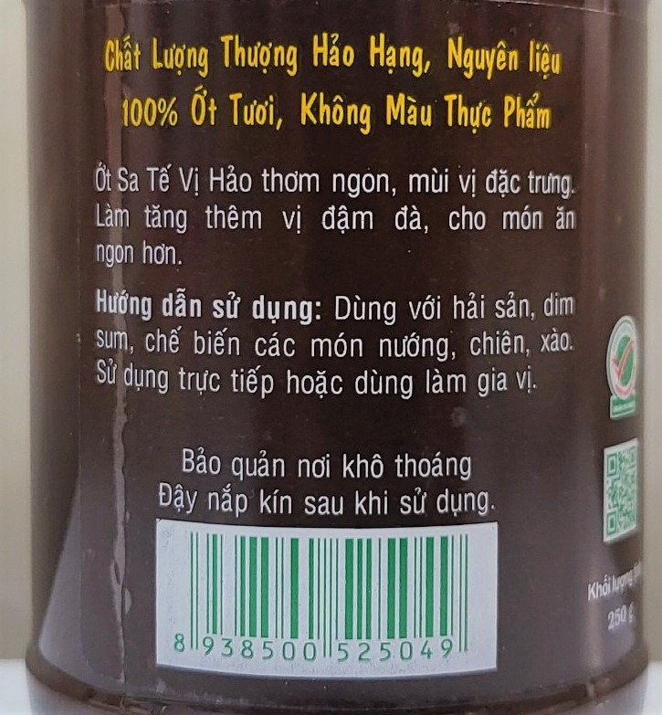 (hủ 250g) ỚT SA TẾ VỊ HẢO Satay