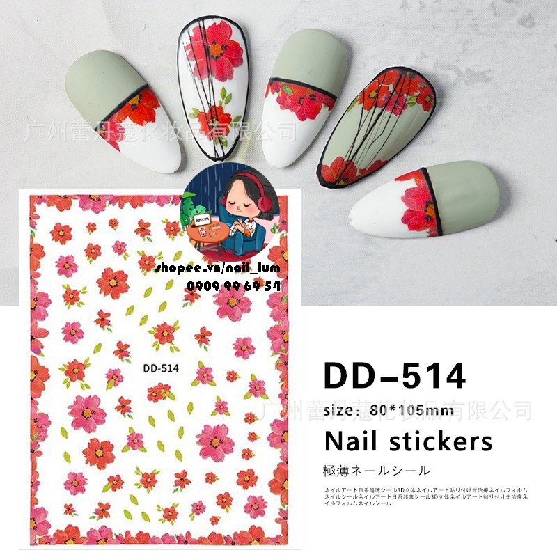 Nail sticker dán móng tay - bộ sưu tập cánh hoa