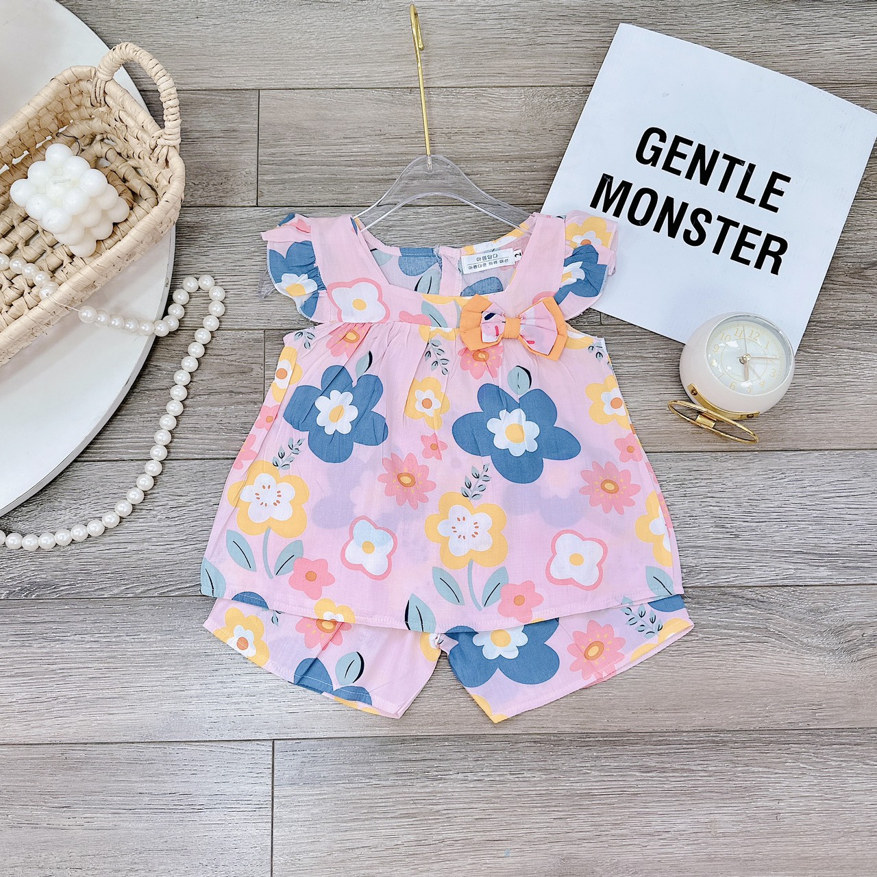 Size 13-27kg: bộ lanh lụa nơ ngực điệu đà cho bé gái - bllnn