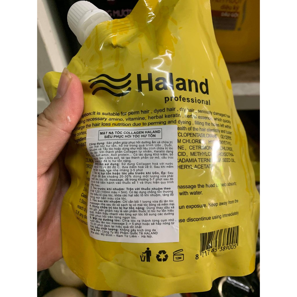 Mặt nạ hấp phục hồi tóc collagen HALAND 500ml