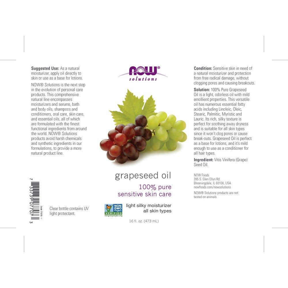 [HCM][ Chai lớn 473ml ] - Dầu Hạt Nho NOW Solutions Grapeseed Oil