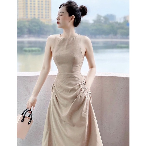 ĐẦM CỔ TRÒN, 2 TÚI (có ảnh thật) ms53