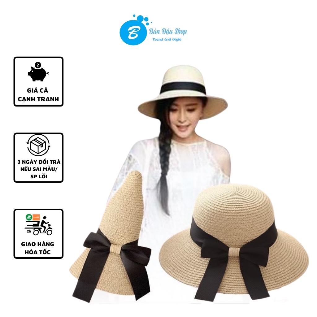 Nón Cói Vành Cụp Nơ Đen