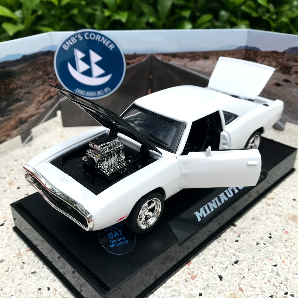 [BNB's Corner] Xe mô hình 1970 Dodge Charger R/T tỷ lệ 1:32 Mini Auto - Full box