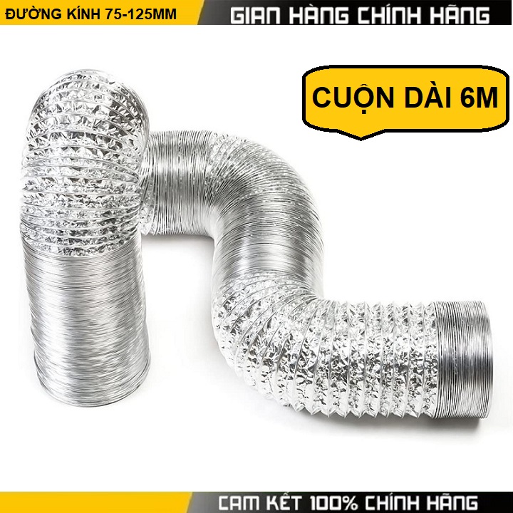 6m ống bạc thông khí hút mùi bếp phi 75-100-125-150-200-250mm