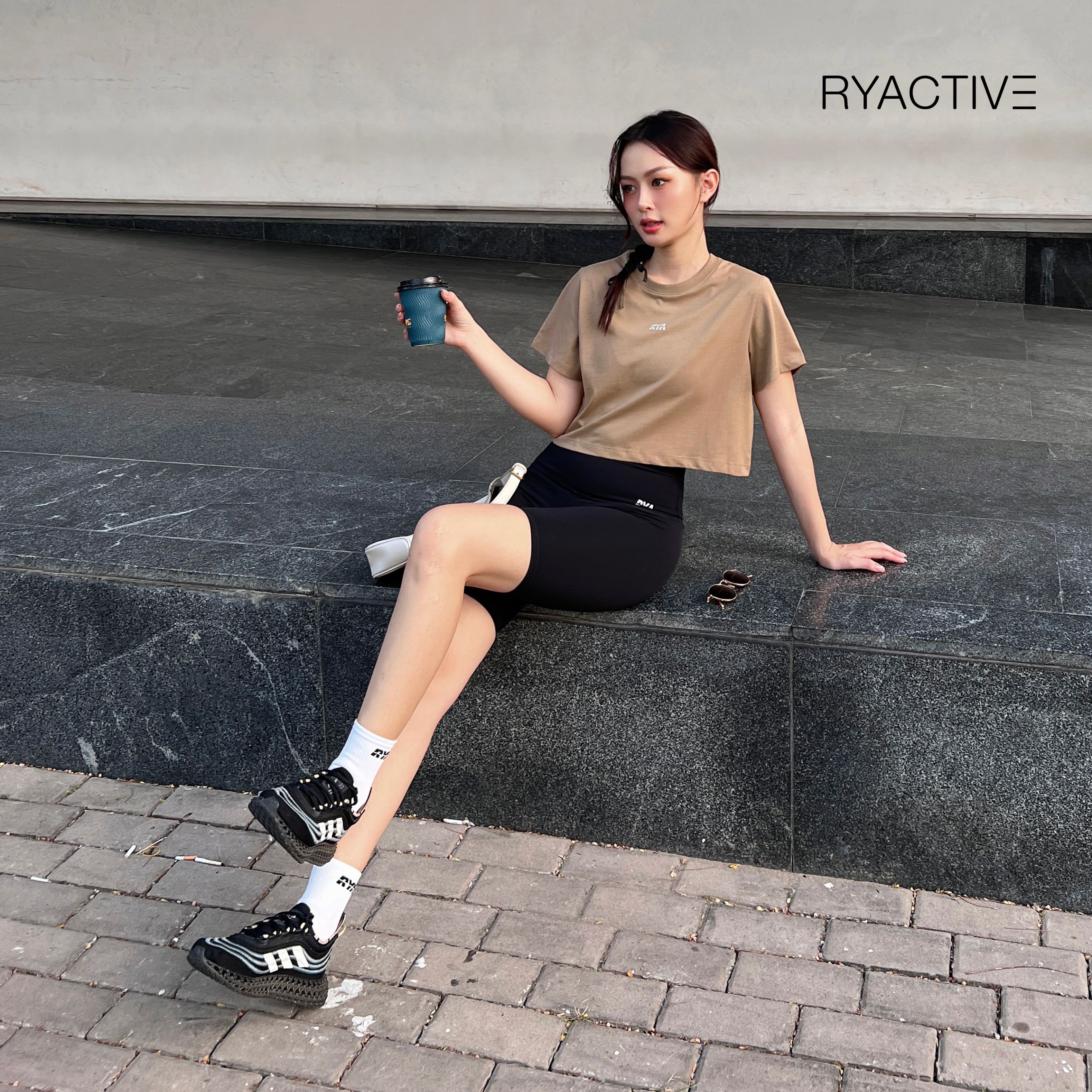 Áo thun croptop freesize RYACTIVE - COMFY CROPTOP Caramel