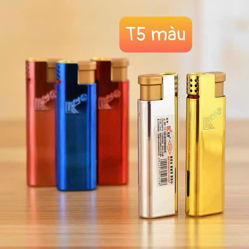 Bật lửa khò 1 tia t5 - vỏ nhôm bóng - có bơm ga