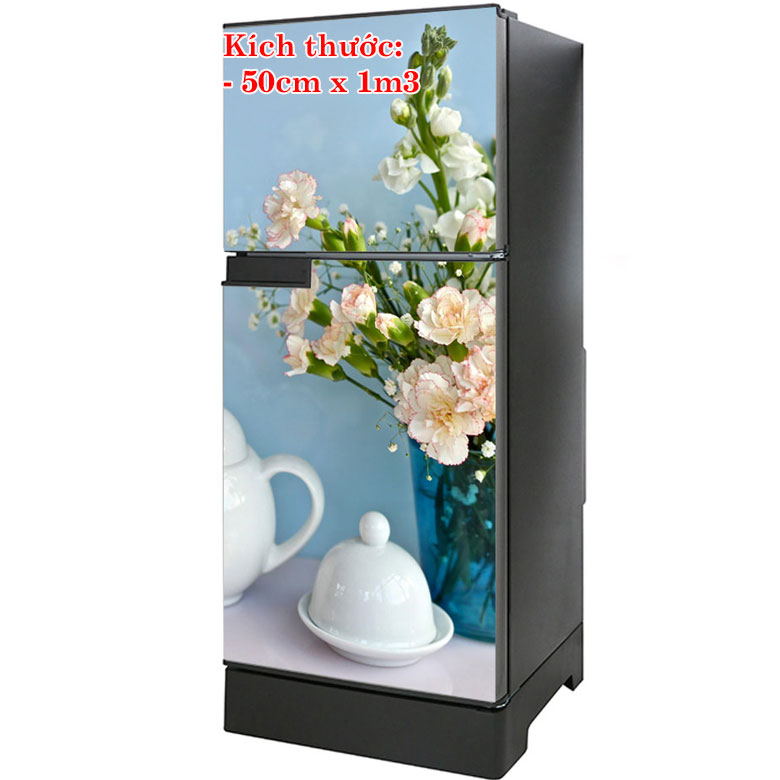 [HCM]Decal trang trí dán tủ lạnh mẫu Hoa chất liệu cao cấp. Nhựa PVC độ bền cao không thấm nước. 100% thương hiệu mới chất lượng cao
