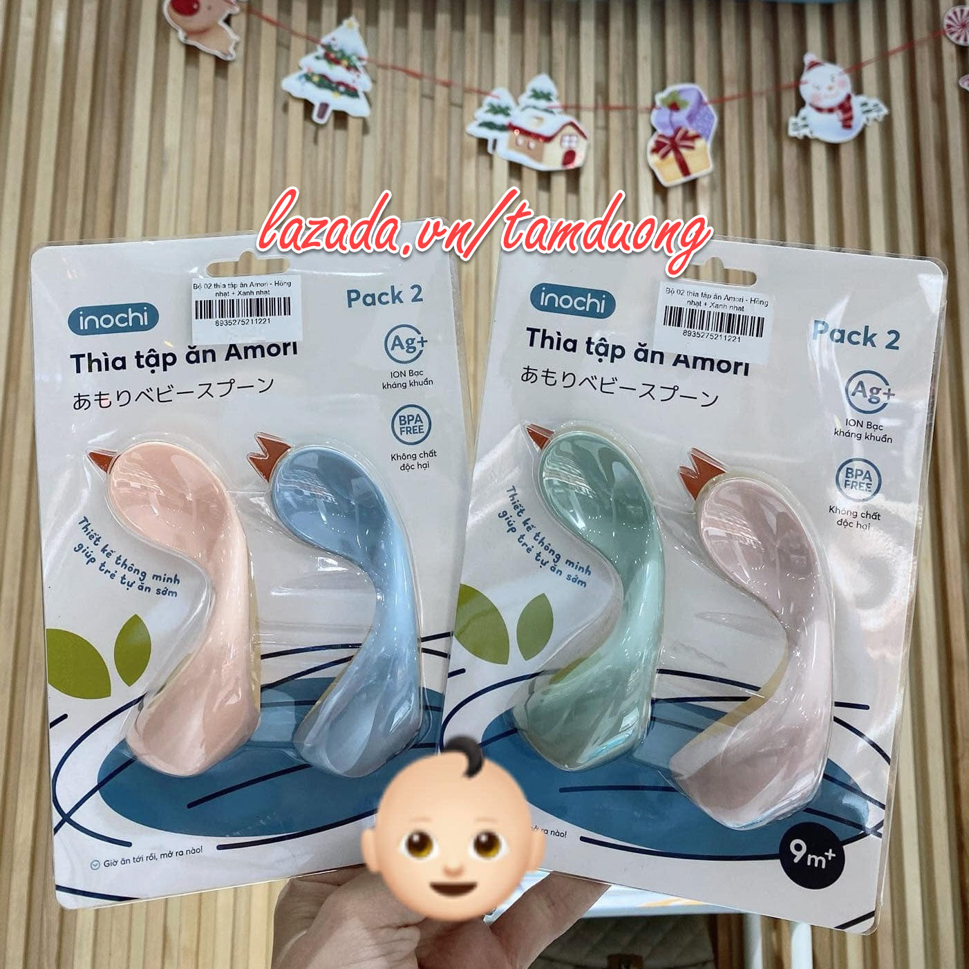 Bộ 02 thìa (muỗng) tập ăn trẻ em Inochi [HCM-Giao hoả tốc 2h]