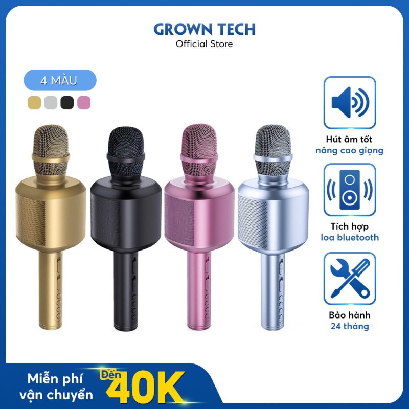 Micro bluetooth đa năng GrownTech YS 88 mic karaoke thu âm, kiêm loa blutooth phiên bản mới