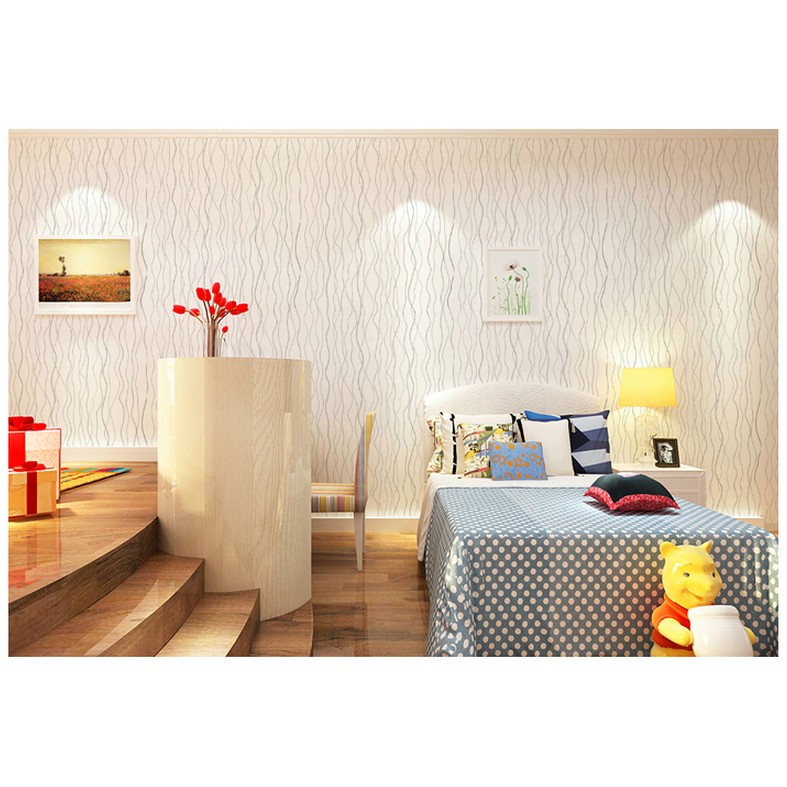 Decal giấy dán tường vân trắng